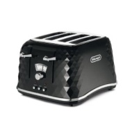 De'Longhi Brillante Faceted 4-Slice Toaster, Black