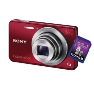 Sony Cybershot 16MP/10x Red Camera w/ 8GB SD Card