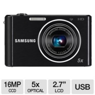 ST76 16.1 Megapixel Compact Camera - Black (2.7" LCD - 5x Optical Zoom - Electronic IS - 4608 x 3456 Image - 1280 x 720 Video - PictBridge - HD Movie