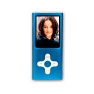 BLUE 4GB MP3 / MP4 player Cross Style with FM Radio, and Full Colour Screen -- holds 1000 songs -- NOT AN IPOD NANO