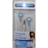 Diamante in-ear earphones, light blue