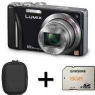 Panasonic Lumix TZ18 Digital Camera - Black + Case and 8GB Memory Card (14.1MP, 16x Optical Zoom) 3.0 inch LCD