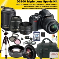 Nikon D3100 30 Piece Pro kit with 5 Years Extended warranty Plan , Nikon AF-S DX Nikkor 18-55mm F/ 3.5~5.6 VR Vibration Reduction Lens , NEW Sigma AF 