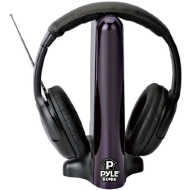 PYLE PHPW2 Hi-Fi Wireless FM Headphones (Super Bass, Black)