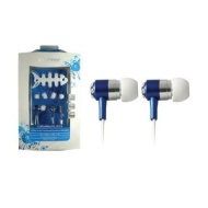 CLiPtec® Crystalica BME909 In-Ear Headphones with cable wrap - Blue
