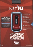 Motorola W408 Pre-Paid Cell Phone for Net10 - Red/Black