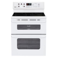 LG LDE3015SB Black Large Capacity Electric Oven with 6" High Upper Oven and Cer