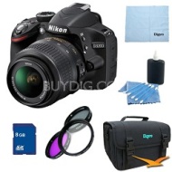 Nikon D3200 DX-format DSLR Kit w/ 18-55mm DX VR Zoom Lens and 55-300mm VR Lens (Black)