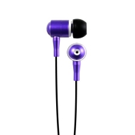 Hip Street HipBudz Antimicrobial Noise Isolating Stereo EarBuds With In-Line Volume Control (Purple)