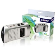 Duronic Ecohand Wind-Up, Rechargeable AM\FM Radio with flashlight