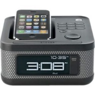 Memorex - Clock Radio Speaker System for Apple iPod and iPhone - Charcoal Black MI4604PBLK