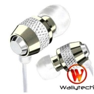 metal earphones genuine wallytech packaged by bosen in blue and white (white)