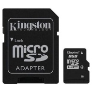 Kingston 8GB microSDHC Memory Card w/ SD Adapter