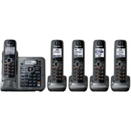 Panasonic TG764X Series Link-to-cell Bluetooth Cellular Convergence Solution with 5 handsets
