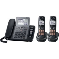 Panasonic Two Line DECT 6.0 Expandable Digital Cordless Answering System - Black