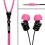 Zipbuds By DGA : Tangle-Resistant Earbuds (Black with Pink)