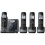 Panasonic DECT 6.0 Plus Cordless Phone System (KX-TG7644M) with Answering Machine, 4 Handset - Black