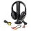 Wireless 5 in 1 Monitoring Headphones w/ FM Radio & Mic (Black)