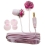 Nemo Digital NF35454-EPK Enamel Flower Earbud (Pink with Pink Wires)