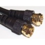 Ex-Pro Satellite F Connector Plug to Plug RG59 Cable Black Lead GOLD 1m