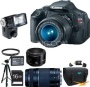 Canon EOS Digital Rebel T3i 18MP SLR Camera Triple Lens Flash Pack