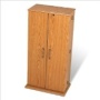Prepac Oak Tall Locking Media (DVD,CD,Games) Storage Cabinet