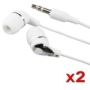 Premium Bundle of 2 Pack Stereo Headphones for Apple iPod NEW 2nd Gen