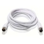 1M White Coaxial RF TV Aerial Male to Male Lead Cable TWG