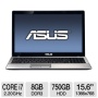 ASUS A53SD-TS72 Laptop Computer - Intel Core i7-2670QM 2.20GHz, 8GB DDR3, 750GB HDD, Blu-ray Player/DVDRW, 2GB NVIDIA GeForce GT 610M, 15.6 Display, W