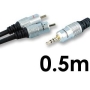 Pure HQ OFC 3.5mm Stereo Jack to 2 RCA Phono Plugs Cable Gold 1m