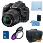 Nikon D3200 DX-format DSLR Kit w/ 18-55mm DX VR Zoom Lens and 55-300mm VR Lens (Black)