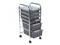 Advantus - Six-Drawer Mobile Organizer, Chrome Metal Frame, Smoke Drawers