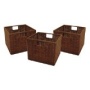 Winsome Wood Small Wired Rattan Baskets Set of 3