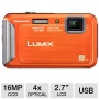 Panasonic DMC-TS20D Lumix Digital Camera - 16 Megapixels, 1/2.33 CCD Sensor, 2.7 LCD, 4x Optical, 4x Digital, Waterproof, Shockproof, Freezeproof, Dus