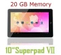 2012 model 10 inch 10.2" Tablet PC Flytouch Superpad 7 Latest Android 4.0.4 ICS Ice Cream Sandwich HDMI output 1GB DDR3 Allwinner CPU processor 1.2GHZ