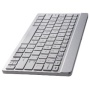 Perixx PERIBOARD-804i UK, Wireless Bluetooth Keyboard - Silver & White - Up to 10 Meters Operating Range - Ultrathin 6.5mm Design - 261x129mm Portable