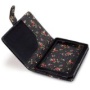 AMAZON KINDLE FIRE (NOT FIRE HD) TABLET PU LEATHER FOLIO CASE / COVER / POUCH / HOLSTER - BLACK WITH FLORAL INTERIOR