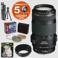 Canon EF 70-300mm f/4-5.6 IS USM AF Zoom Telephoto Lens &amp; 6 Year Warranty &amp; Filters &amp; Accessory Kit
