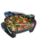 Oster SH12 12-Inch Skillet with Hinged Lid, Black