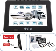 Estar MOTORHOME CARAVAN BOAT 12V 9&quot; Inch Portable LCD Freeview Digital TV 12 Volt with USB &amp; PVR