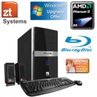 ZT Affinity Phenom II X4 Quad-Core Processor 945 Desktop PC, 8GB DDR2 RAM, 1TB SATA HDD, Blu-Ray, Windows 7 Upgrade Offer desktop computer