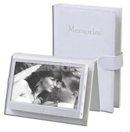 Audiovox 7&quot; Portable Digital Photo Frame with Embossed Leather Cover