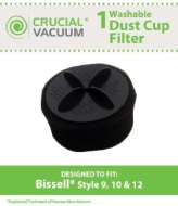 Bissell Style 9/10/12 /16 Washable &amp; Reusable Pleated Filter with Outer Foam Filter; Fits Bissell Part #2031183, 203-1183, B-203-1183, B-203-1085ES, 2