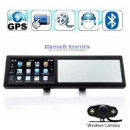4.3 Inch Bluetooth Rearview Mirror GPS Navigator with Wireless rearview camera GPS43MC whole Europe map