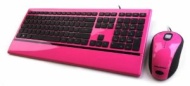 Accuratus Image USB Keyboard and Mouse Set - Piano Glossy Hot Pink