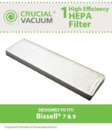 Bissell Style 7, Style 9 HEPA Filter; Compare to Bissell Part#32076; Designed &amp; Engineered by Crucial Vacuum