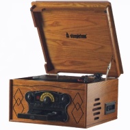 Steepletone Chichester 2 (Chichester II) Nostalgic Retro Wooden Music Centre - Record Deck Turntable - CD Player - Cassette Deck - MW / FM Radio - Bui