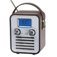 Retro Radio with IPOD Dock, time, alarm, temperature &amp; calendar - battery/mains operated