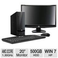 Acer Black eMachines EL1360G-UW12P Desktop PC with AMD Dual-Core E-300 Processor, 2GB Memory, 20&quot; Monitor, 500GB Hard Drive, Windows 7 Home Premium
