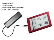 Externes Batteriefach f&uuml;r Sony eBook Reader PRS-505 PRS-500 PRS 300 PRS-600 PRS-700 Touch Digital Book. Externes Batterieladeger&auml;t f&uuml;r elektronische